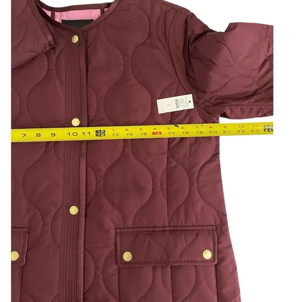 Talbots New Burgundy Quilted Barn Coat Small
